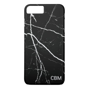 Capa iPhone 8 Plus/7 Plus Monograma de mármore preto