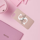 Capa iPhone 8/7 Monograma de Nome Personalizado Moderno<br><div class="desc">Monograma de Nome Personalizado Moderno</div>