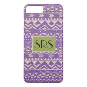 Capa Para iPhone Da Case-Mate Monograma de Padrão de Grunge Roxo