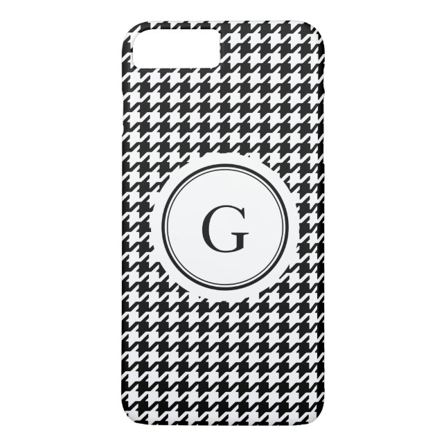 Capa Para iPhone, Case-Mate Monograma de padrão-som branco preto-tenda (Verso)