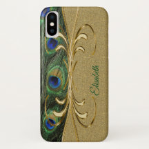 Monograma de Penas Douradas Modernas