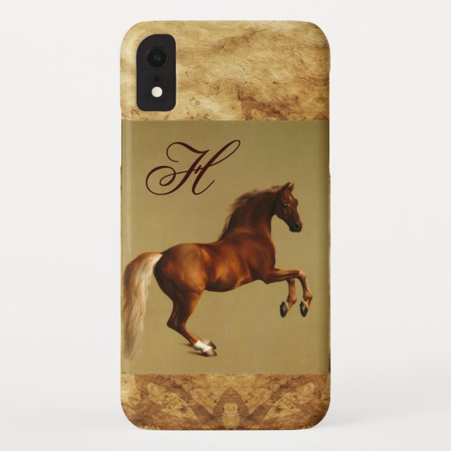 Capa Para iPhone, Case-Mate Monograma de Pergaminho de RED HORSE (Verso)