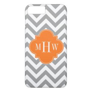 Capa Para iPhone Da Case-Mate Monograma de Quatrefoil 3 da abóbora do Lg Chevro