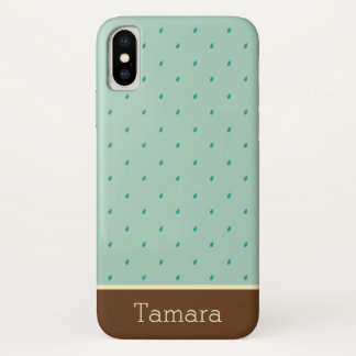 Capa Para iPhone X Monograma de Raindrops de Pitter-Patter