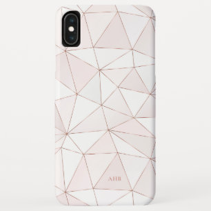 Capa Para iPhone Da Case-Mate Monograma do Abstrato geométrico Dourado com Rosa 