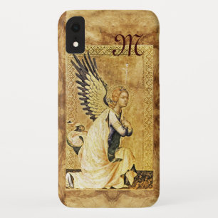 Capa Para iPhone XR MONOGRAMA do ANJO do AVISO, pergaminho