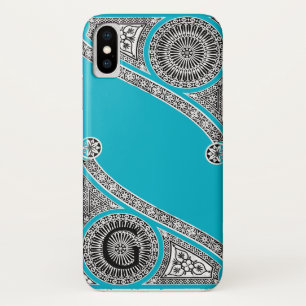 Capa Para iPhone X Monograma do azul de Scruba do ARQUITETO do