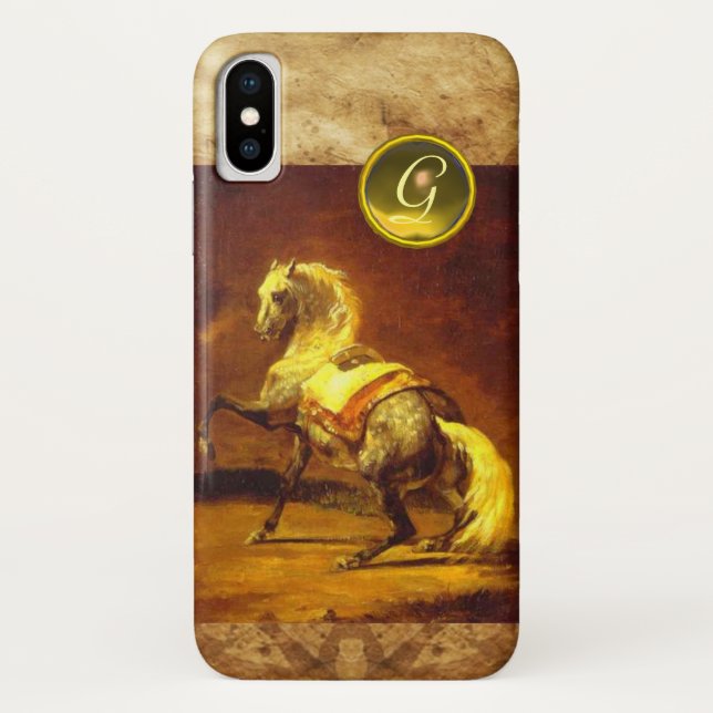 CAPA PARA iPhone, Case-Mate  MONOGRAMA DO CAVALO DA CINZA DAPPLED (Verso)