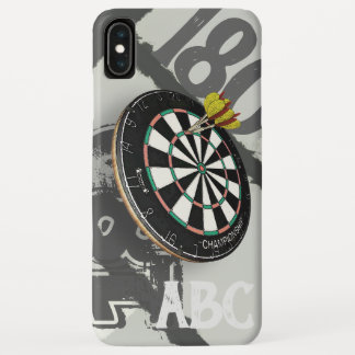 Capa Para iPhone XS Max Monograma do Dartboard 180 do jogador de dardos