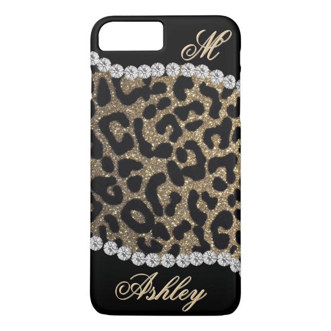 Capa Para iPhone, Case-Mate Monograma do leopardo e do diamante (Verso)