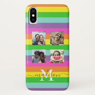 Capa Para iPhone Da Case-Mate Monograma do Nome do Script de Foto do Arco-Íris