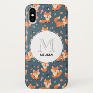 Capa Para iPhone Da Case-Mate Monograma do padrão animal da Raposa Laranja-bran