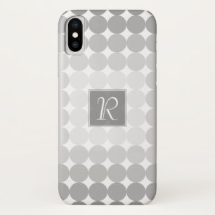 Capa Para iPhone X Monograma dos Círculos das Cinzas Modernas