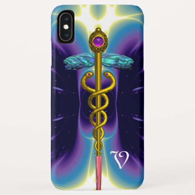 Capa Para iPhone, Case-Mate MONOGRAMA Dourada CADUEUS (Verso)
