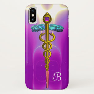 Capa Para iPhone Da Case-Mate MONOGRAMA Dourada CADUEUS, Fúcsia Rosa