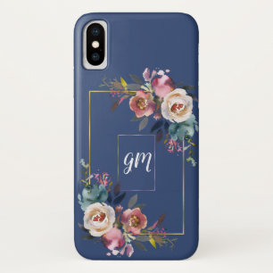 Capa Para iPhone Da Case-Mate Monograma Dourado Azul Misturado Rosa