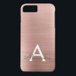 Capa Para iPhone Da Case-Mate Monograma Dourado de aço inoxidável rosa rosa rosa<br><div class="desc">Mala Dourada Rosa Rosa Rosa Rosa,  Faux Stainless Steel Elegante Monograma. Esse caso pode ser personalizado para incluir seu nome inicial e próprio.</div>