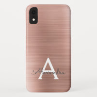 Monograma Dourado de aço inoxidável rosa rosa rosa