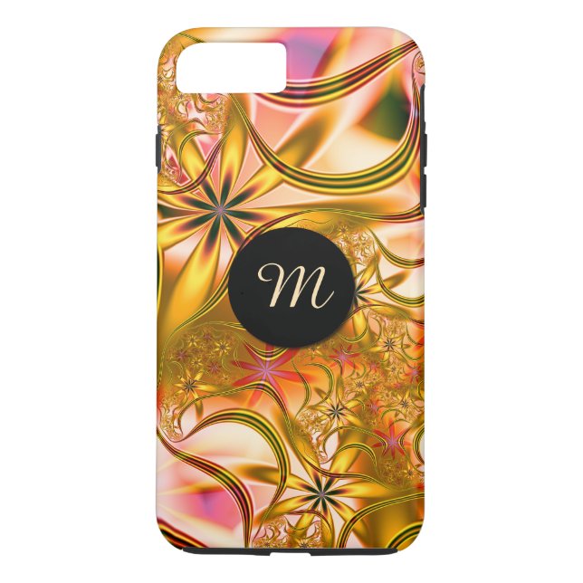 Capa Para iPhone, Case-Mate Monograma Dourado de florescência do Fractal (Verso)