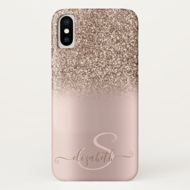 Capa Para iPhone, Case-Mate Monograma Dourado de Ombre Lente Elegante (Verso)