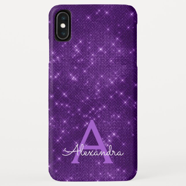 Capa Para iPhone, Case-Mate Monograma e Inicial do Shimmer Puro Sparkle (Verso)