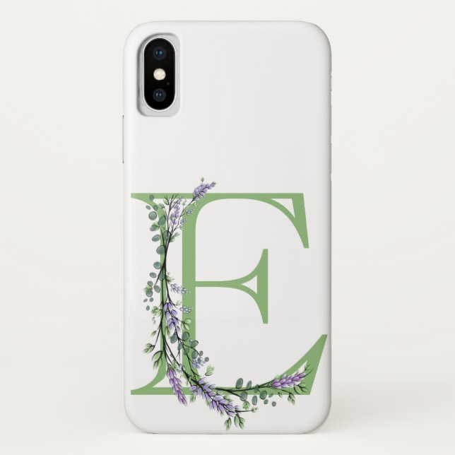 Capa Para iPhone, Case-Mate Monograma E Lavanda Eucalyptus (Verso)