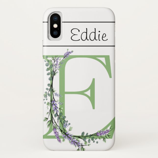 Capa Para iPhone, Case-Mate Monograma E Lavanda Eucalyptus (Verso)