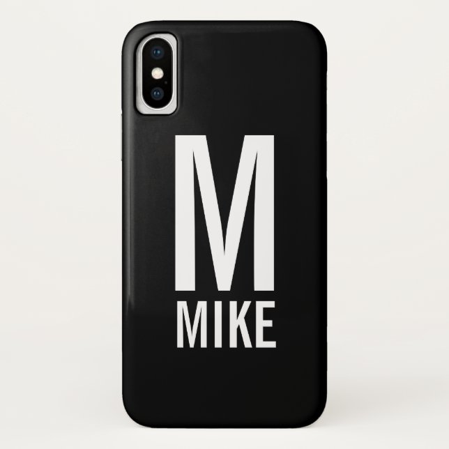Capa Para iPhone, Case-Mate Monograma e Nome Personalizados Modernos (Verso)