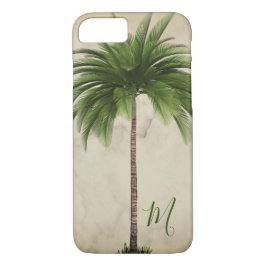 Capa iPhone 8/7 Monograma Elegante de Árvore de Palma Tropical