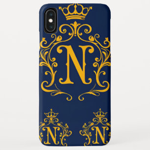 Capa Para iPhone Da Case-Mate Monograma Elegante De Ouro Com Coroa Decorativa