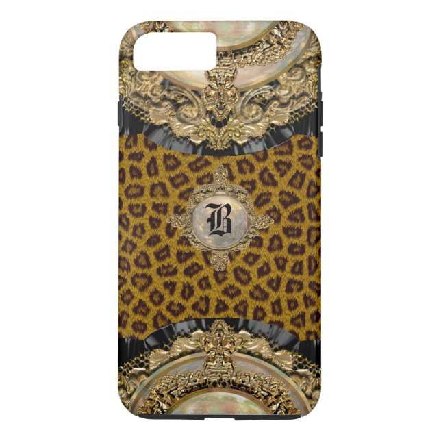 Capa Para iPhone, Case-Mate Monograma elegante   de Wildroyce do leopardo mais (Verso)