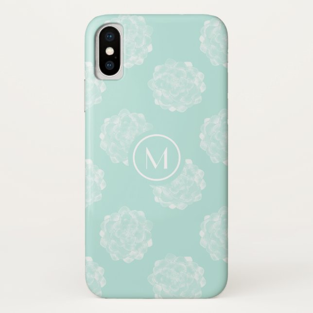 Capa Para iPhone, Case-Mate Monograma | Felicidade vegetal | Pastel Succulent  (Verso)