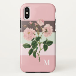 Capa Para iPhone Da Case-Mate Monograma Floral de Bloco de Cor Rosa Moderna