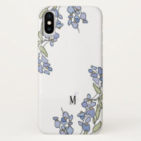 Monograma Floral de Wisteria Desenhada Mão