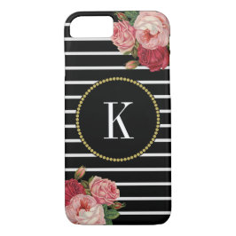 Capa Para iPhone Da Case-Mate Monograma Floral Dourado Floral Branco Preto