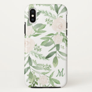 Capa Para iPhone Da Case-Mate Monograma Floral Verde e Branco Elegante