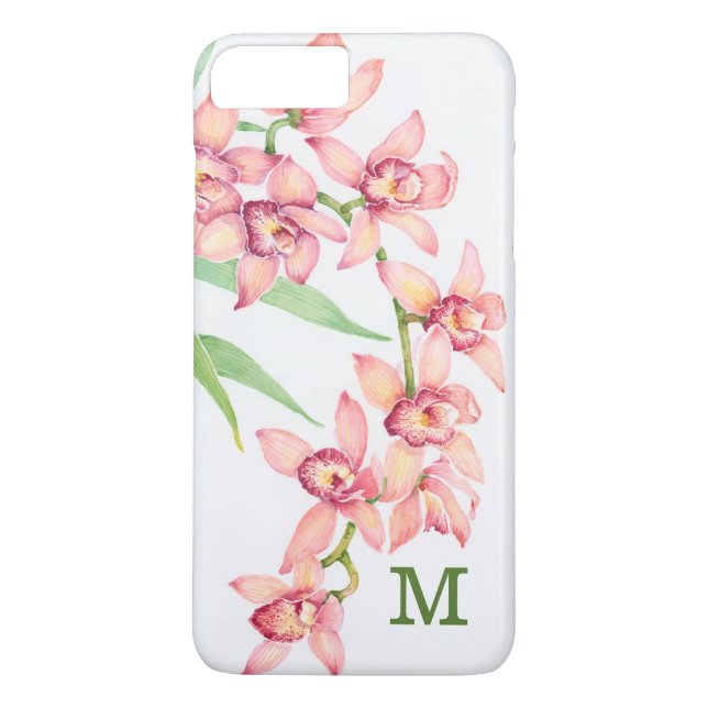 Capa Para iPhone, Case-Mate Monograma | Flores De Cor De Água Rosa (Verso)