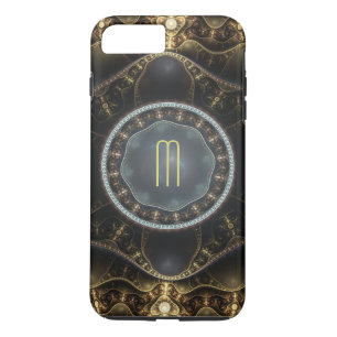 Capa iPhone 8 Plus/7 Plus Monograma Fractal Steampunk de Ornamentado metálic