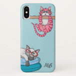 Capa Para iPhone Da Case-Mate Monograma Funny Whimsical Cats Trendy Modern<br><div class="desc">Este design moderno apresenta dois gatos brancos com um monograma personalizado #iphonecases #capas #fonecases #monograma #monogramas #personalizedgifts #cats #catlover</div>