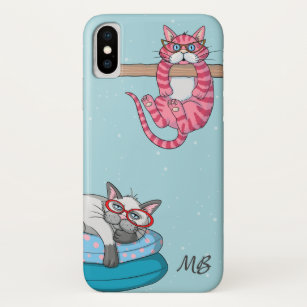 Capa Para iPhone Da Case-Mate Monograma Funny Whimsical Cats Trendy Modern