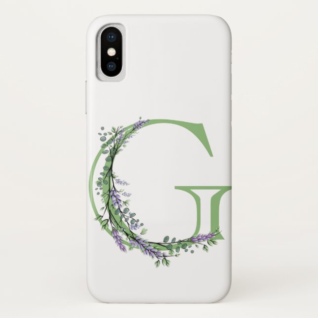 Capa Para iPhone, Case-Mate Monograma G Lavanda Eucalyptus (Verso)