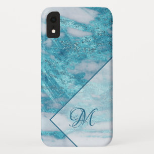 Capa Para iPhone Da Case-Mate Monograma Geométrico Elegante Azul-Colha Laminada