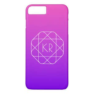 Capa iPhone 8 Plus/7 Plus Monograma Geométrico legal   Violeta púrpura magen