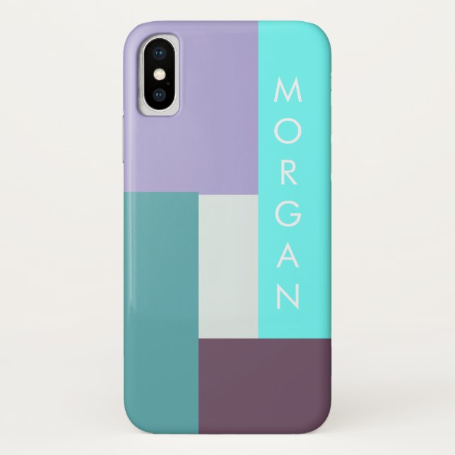 Capa Para iPhone, Case-Mate monograma geométrico pastel moderno (Verso)