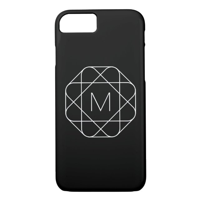 Capa Para iPhone, Case-Mate Monograma Geométrico Preto e Branco (Verso)
