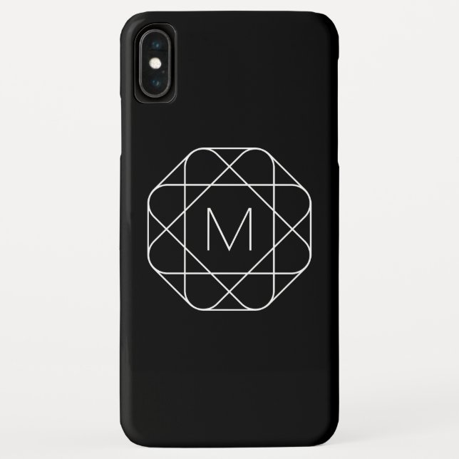 Capa Para iPhone, Case-Mate Monograma Geométrico Preto e Branco (Verso)