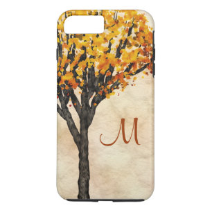 Capa Para iPhone Da Case-Mate Monograma inicial de árvore de outono gordo