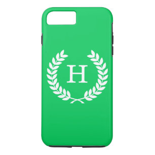 Capa iPhone 8 Plus/7 Plus Monograma inicial de Laurel Wreath Laurel Wreath W