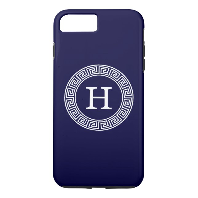 Capa Para iPhone, Case-Mate Monograma inicial do Quadro de Linhas Chave Grego  (Verso)