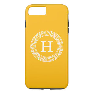 Capa Para iPhone Da Case-Mate Monograma inicial do Quadro de Linhas de Chave Gre